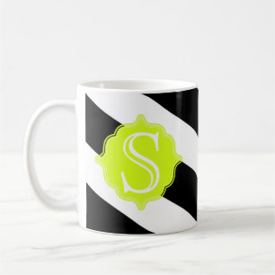 Modern Monogram Striped Coffee Mug