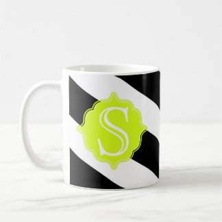 Modern Monogram Striped Coffee Mug