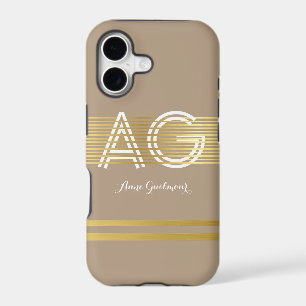 Modern Monogram Taupe