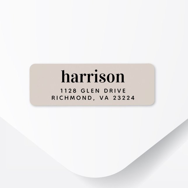 Modern Monogram Taupe Return Address (Creator Uploaded)