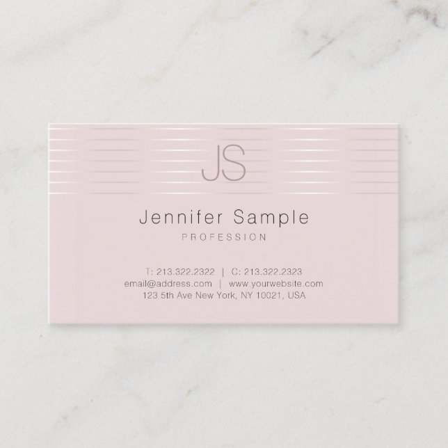 Modern Monogram Template Elegant Professional Business Card (Front)