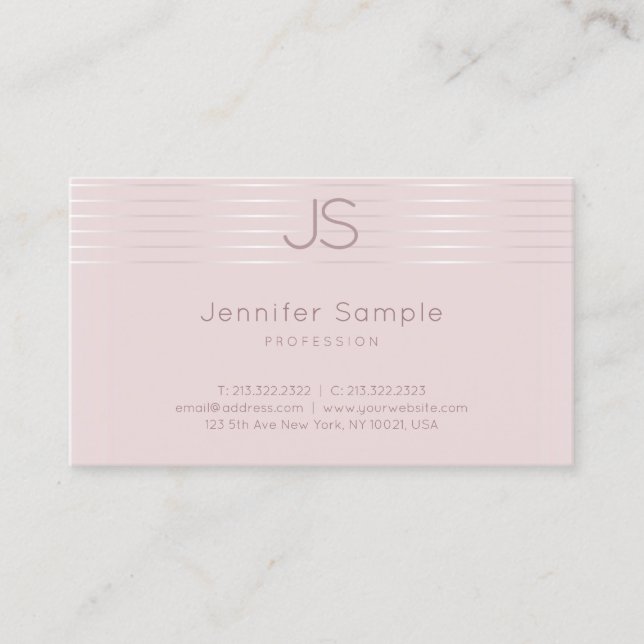 Modern Monogram Template Elegant Professional Business Card (Front)