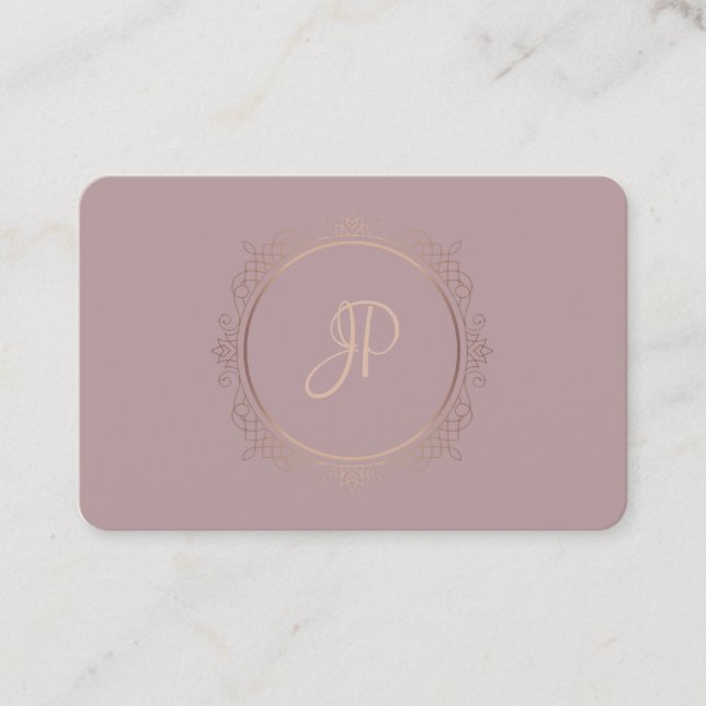 Modern Monogram Template Handwritten Script Business Card (Front)