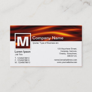 Modern Monogram - Tongues of Fire Business Card