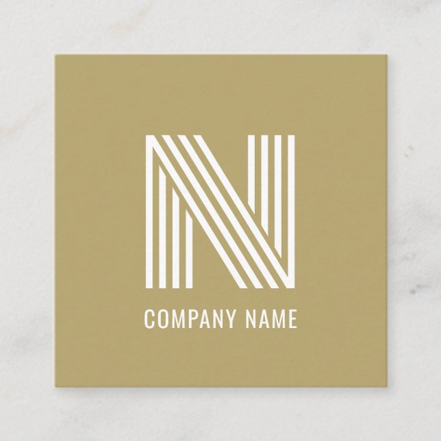 Modern monogram trendy gold elegant  calling card (Front)