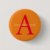 Modern Monogram Trendy Orange Red