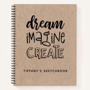Modern Monogram Typography Artist Sketchbook Name Notebook