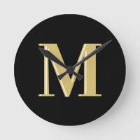Modern monogram typography gold black  