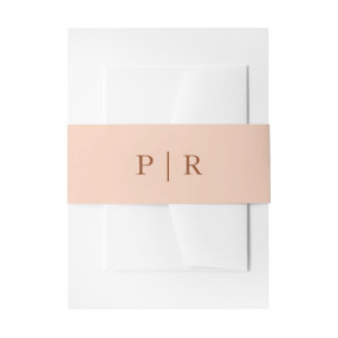 Modern Monogram Wedding Elegant Sage Green Invitation Belly Band
