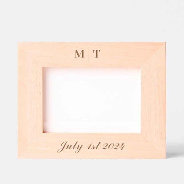 Modern Monogram Wedding  Etched Frames (Front)