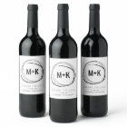 Modern Monogram Wedding Favour Wine Labels