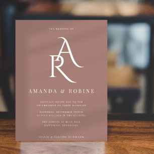 Modern Monogram Wedding Invitation