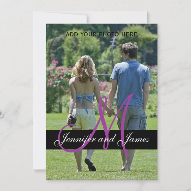 Modern Monogram Wedding Invitation Photo (Front)