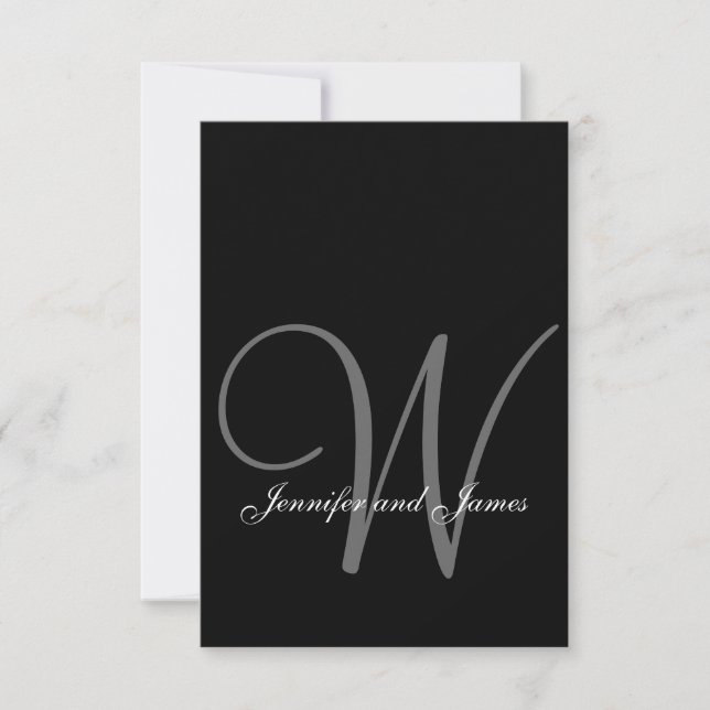 Modern Monogram Wedding RSVP Card (Front)