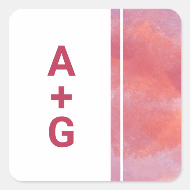 Modern Monogram Wedding Sticker (Front)