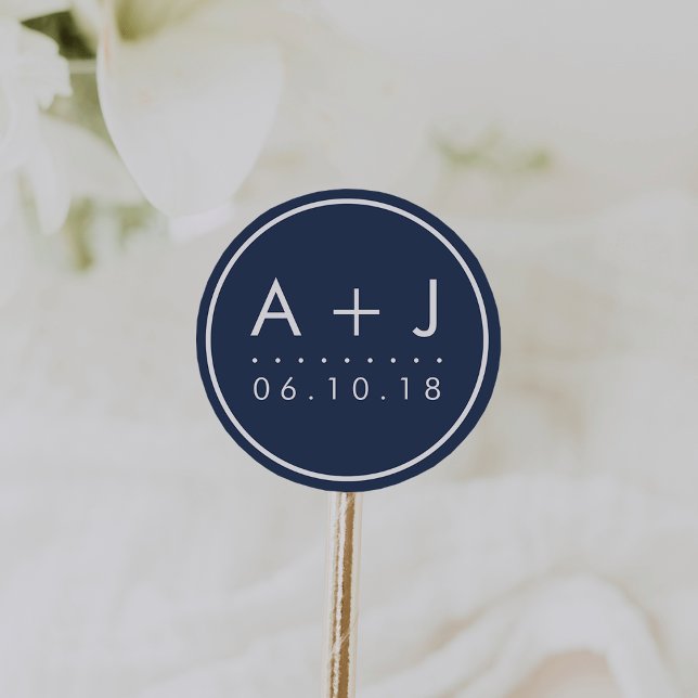 Modern Monogram Wedding Stickers | Custom Colour (Creator Uploaded)