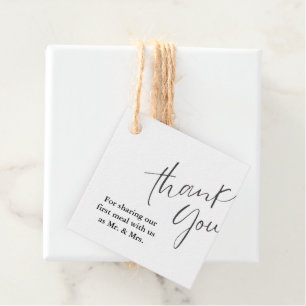 Modern Monogram Wedding Thank you Bridal Shower Favour Tags
