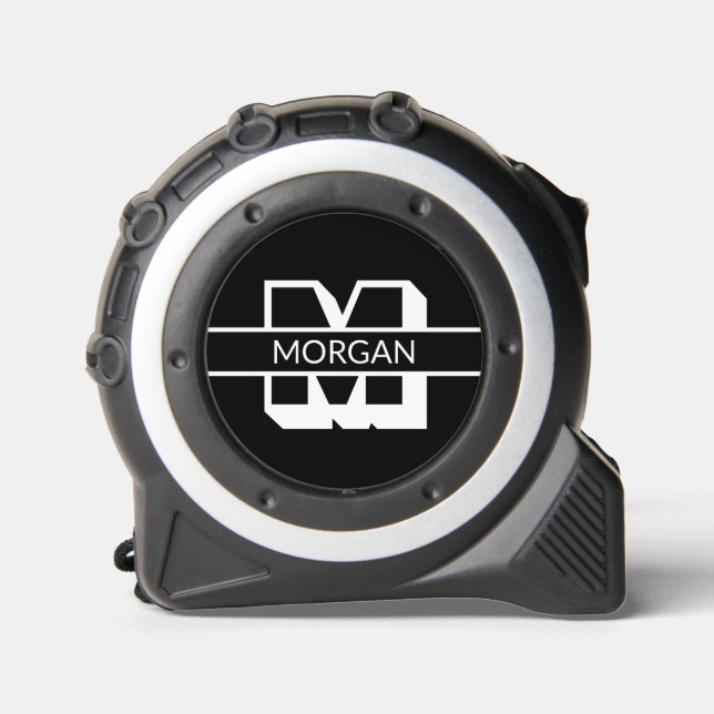 Modern monogram white black bold initial name 1 (Front)
