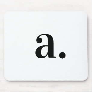 Modern Monogram White Minimalist  Mouse Mat