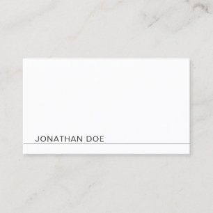 Modern Monogram White Plain Professional Elegant Business Card