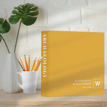 Modern Monogram Yellow Custom Name Subject School