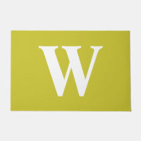 Modern Monogram Yellow Gold White Letter W