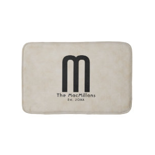 Modern Monogram Your Name "Create Your Own" Bath Mat