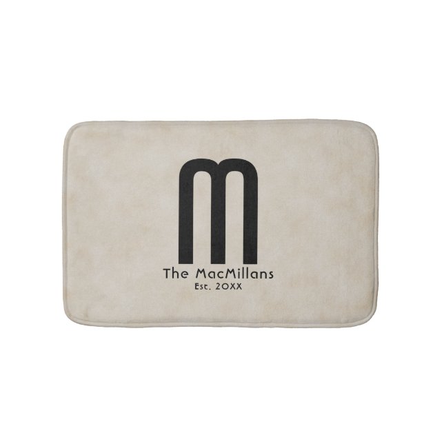 Modern Monogram Your Name "Create Your Own" Bath Mat (Front)