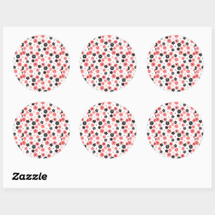 Modern  Monogramed Floral Pattern Classic Round Sticker