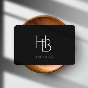 Modern, Monogramm, schwarz Visitenkarte Business Card