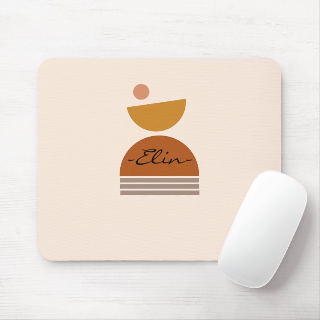 Modern monogrammed Abstract design cute colours Mouse Mat (With Mouse)