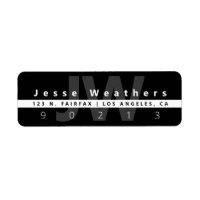Modern Monogrammed | Black White & Grey Address