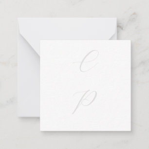 Modern Monogrammed Calligraphy Plain Simple Name Card