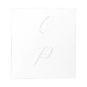 Modern Monogrammed Calligraphy Plain Simple Name Notepad