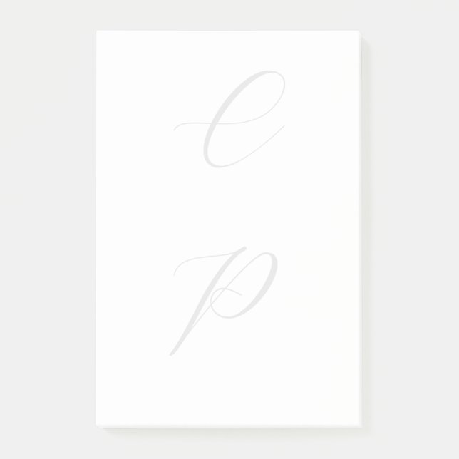 Modern Monogrammed Calligraphy Plain Simple Name Post-it Notes (Front)