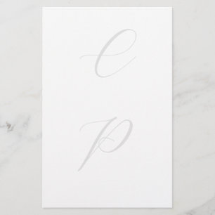 Modern Monogrammed Calligraphy Plain Simple Name Stationery