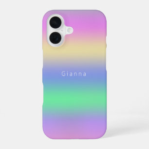 Modern Monogrammed Chic Colourful Gradient iPhone 16 Case