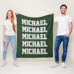 Modern Monogrammed For Him Fleece Throw Blanket<br><div class="desc">Level up your chill game with our personalised name blanket! Whether you're watching a movie,  gaming,  or just taking it easy,  this soft and cool blanket is designed to make your space as awesome as you are.</div>