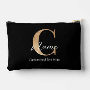 Modern Monogrammed Initial C & Name Personalised Accessory Pouch