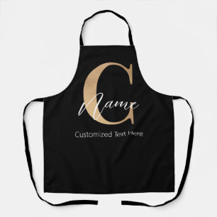 Modern Monogrammed Initial C & Name Personalised Apron