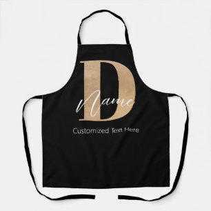 Modern Monogrammed Initial D & Name Personalised Apron