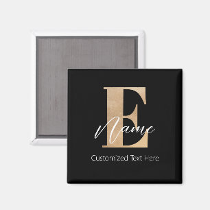 Modern Monogrammed Initial E & Name Personal Magnet