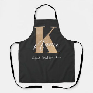 Modern Monogrammed Initial K & Name Personalised Apron