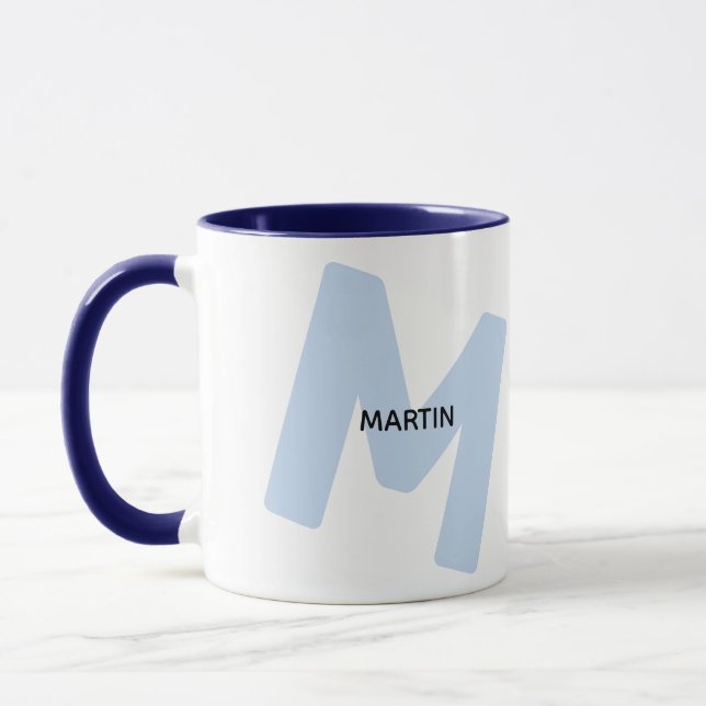 Modern Monogrammed Initial & Name Coffee mug (Left)