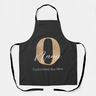 Modern Monogrammed Initial O & Name Personalised Apron