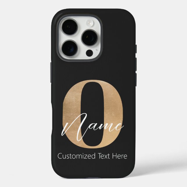 Modern Monogrammed Initial O & Name Personalised Case-Mate iPhone Case (Back)