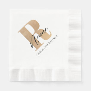 Modern Monogrammed Initial R & Name Personalized Napkin