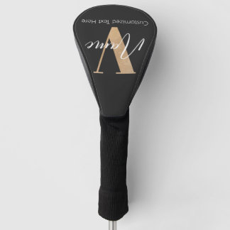 Modern Monogrammed Initial V & Name Personalized Golf Head Cover