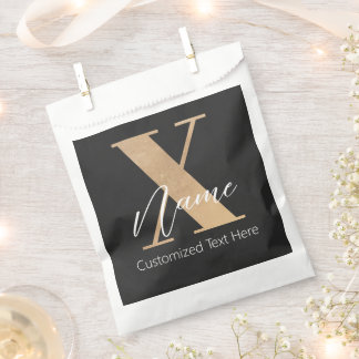 Modern Monogrammed Initial X & Name Personalized Favour Bags