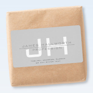 Modern Monogrammed Initials (or other text) Grey
